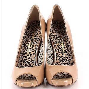 Jessica Simpson Nude Sarah Pumps Glossy Stiletto Heel 8.5